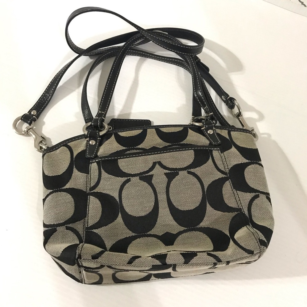 Vintage Y2K Coach Signature Canvas Shoulder Bag – Bla… - Gem